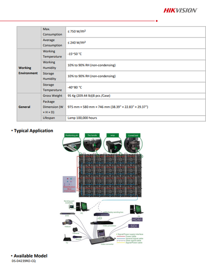 RENTAL LED DISPLAY P3.9 outdoor 500x500mm HIKVISION DS-D4239RO-CQ made of aluminum quick-assembly cabinets 